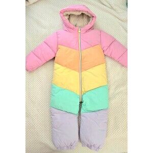 NWOT Little Bird Pink Pastel Colourblock Shower Resistant Snowsuit, 2/3 &4/5